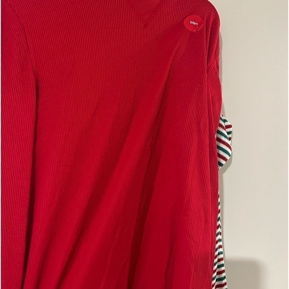 Matching Mens Thermal Waffle Holiday Stripe Mix It Pajama Set stripe bright S - Picture 9 of 14